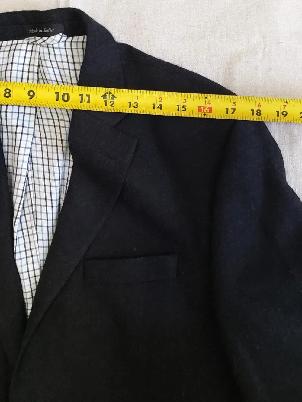 Lauren Ralph Lauren Men's 40R Tweed Charcoal Blazer Coat Jacket Silver Buttons